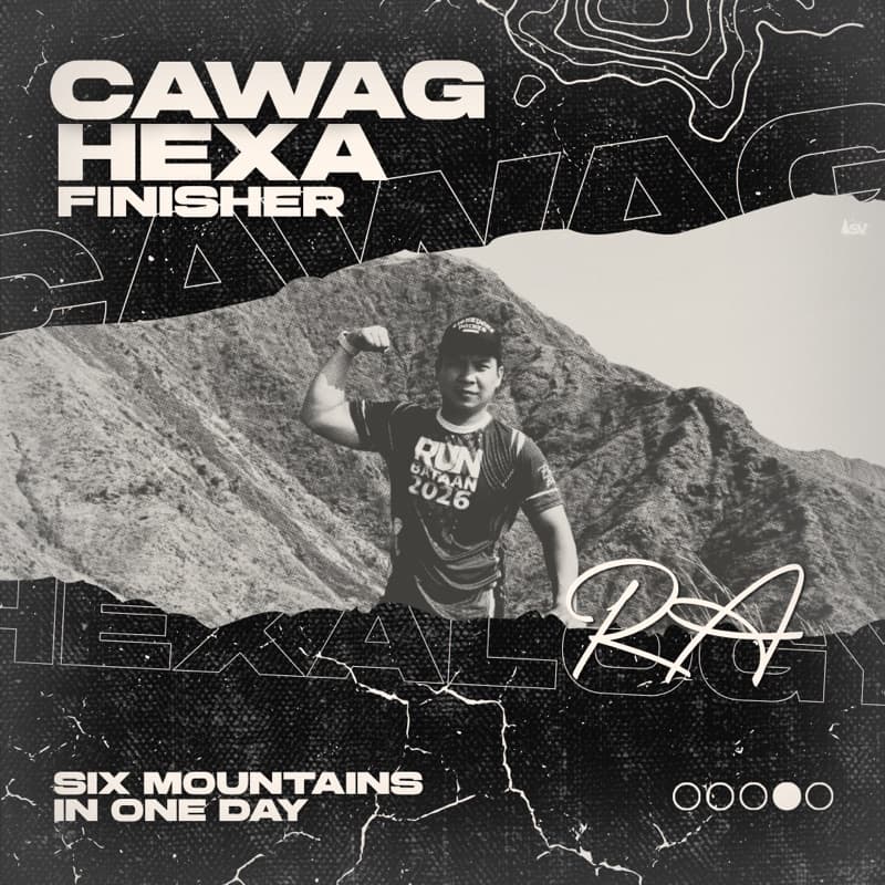 Cawag Hexa finisher poster — six mountains in one day