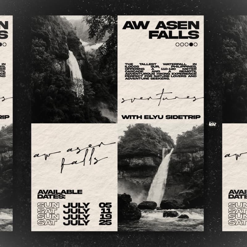 Aw-Asen Falls trip poster with dates